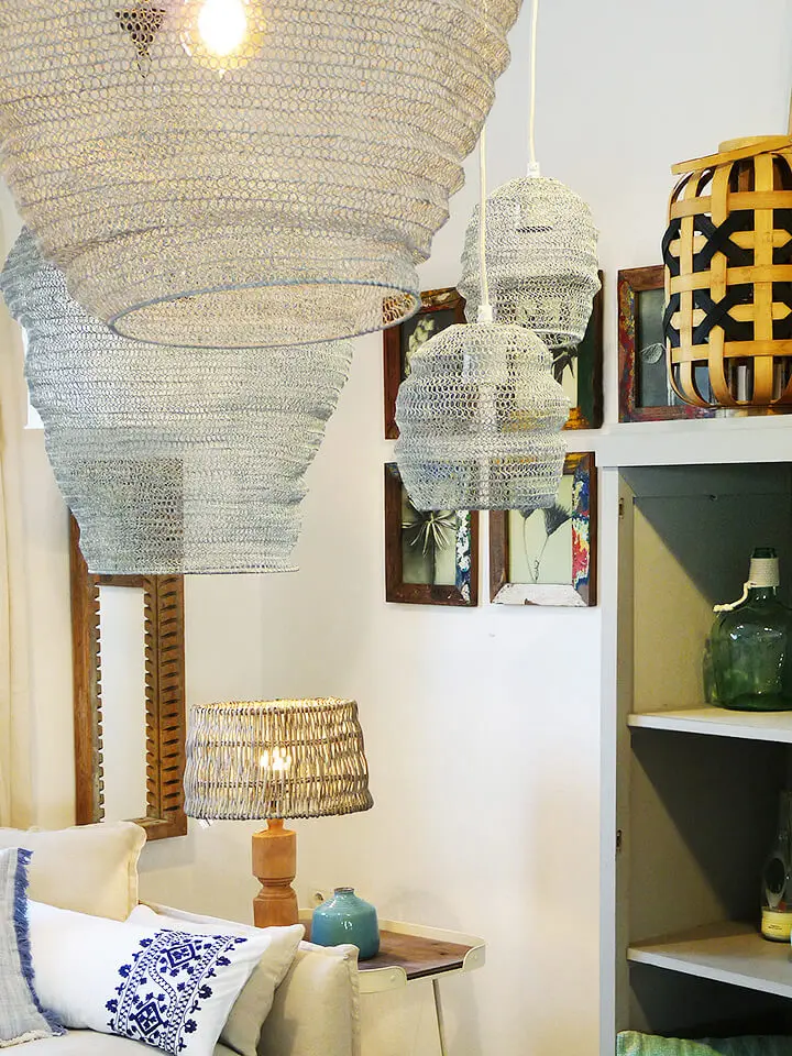 Lámpara, rústica colgante